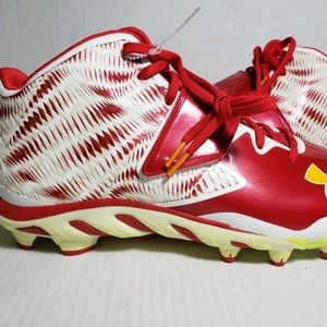 Under Armour Men's SIZE 13 Team Spine Nitro Mid MCS Football Cleats 1276701-101